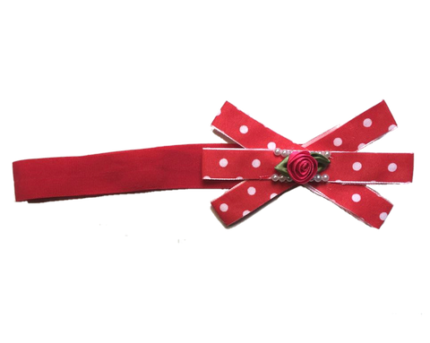 Cute and Simple Red Spotty soft HeadBand - prettylittlebaby