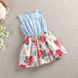 Floral Summer Denim Dres - prettylittlebaby