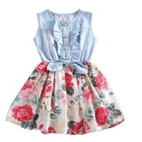 Floral Summer Denim Dres - prettylittlebaby