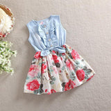 Floral Summer Denim Dres - prettylittlebaby